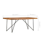 Esstisch 180 x 90 x 76 cm Massivholz Akazie