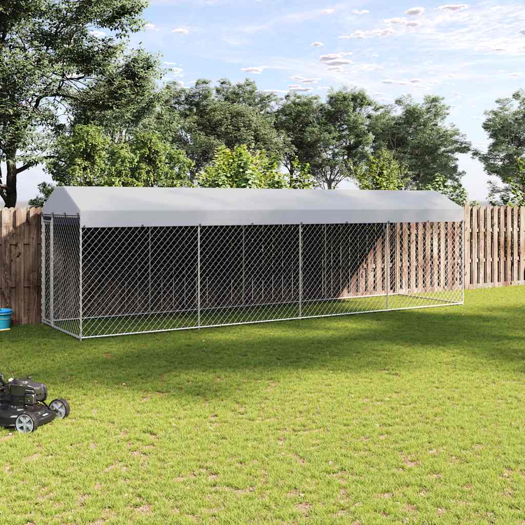 Outdoor-Hundezwinger mit Überdachung 760x190x225 cm