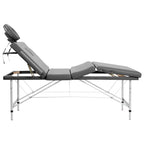 Massagetisch mit 4 Zonen Aluminiumrahmen Anthrazit 186×68 cm