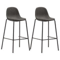 Barhocker 2 Stk. Dunkelgrau Stoff