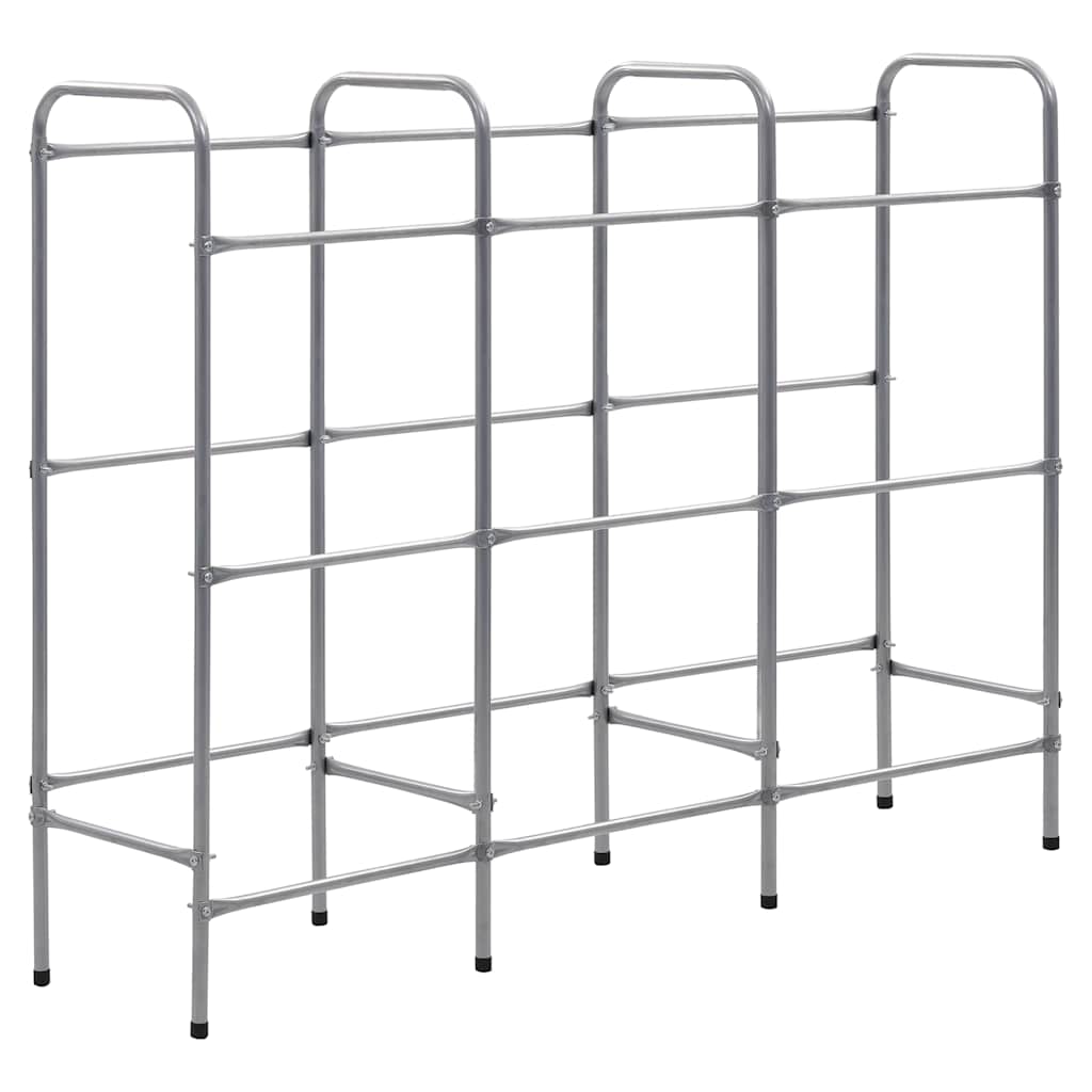 Kistenregal für 9 Kisten Silbern 145x33x116 cm Stahl