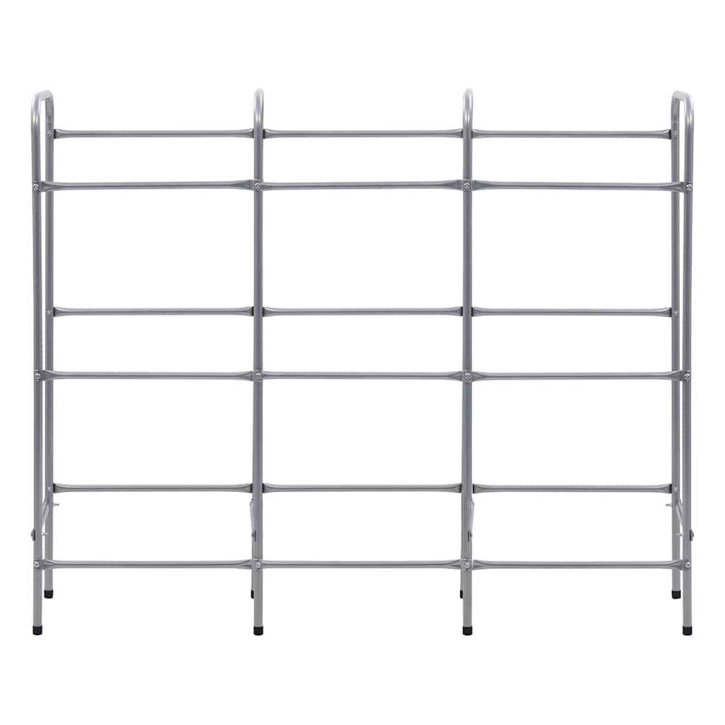 Kistenregal für 9 Kisten Silbern 145x33x116 cm Stahl