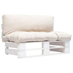 Outdoor-Sofa Paletten mit Kissen in Sandfarben Kiefernholz