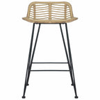 Barhocker 2 Stk. Rattan Natur
