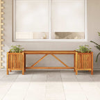 Gartenbank mit 2 Pflanzkübeln 150x30x40 cm Massivholz Akazie