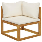 5-tlg. Garten-Lounge-Set mit Auflagen Massivholz Akazie