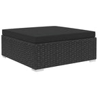 4-tlg. Garten-Lounge-Set mit Auflagen Poly Rattan Schwarz