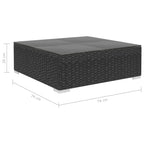 9-tlg. Garten-Lounge-Set mit Auflagen Poly Rattan Schwarz