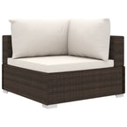 11-tlg. Garten-Lounge-Set mit Auflagen Poly Rattan