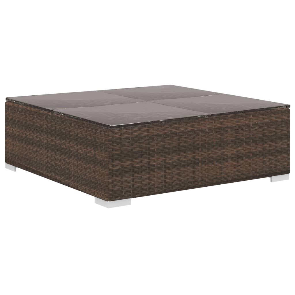 11-tlg. Garten-Lounge-Set mit Auflagen Poly Rattan