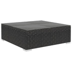 11-tlg. Garten-Lounge-Set mit Auflagen Poly Rattan