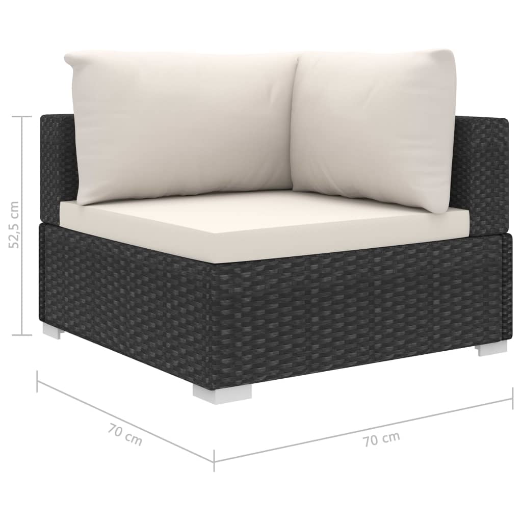 11-tlg. Garten-Lounge-Set mit Auflagen Poly Rattan
