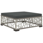 5-tlg. Garten-Lounge-Set mit Auflagen Poly Rattan Grau