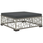 5-tlg. Garten-Lounge-Set mit Kissen Poly Rattan Grau