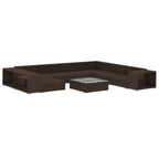 10-tlg. Garten-Lounge-Set mit Auflagen Poly Rattan