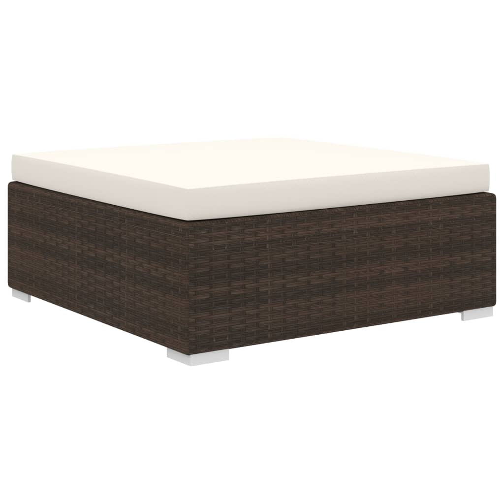 10-tlg. Garten-Lounge-Set mit Auflagen Poly Rattan