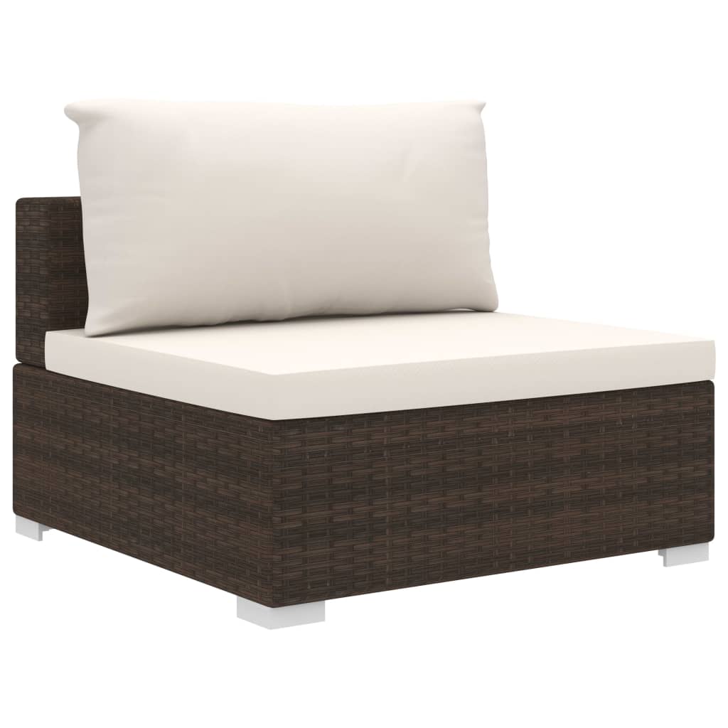 10-tlg. Garten-Lounge-Set mit Auflagen Poly Rattan