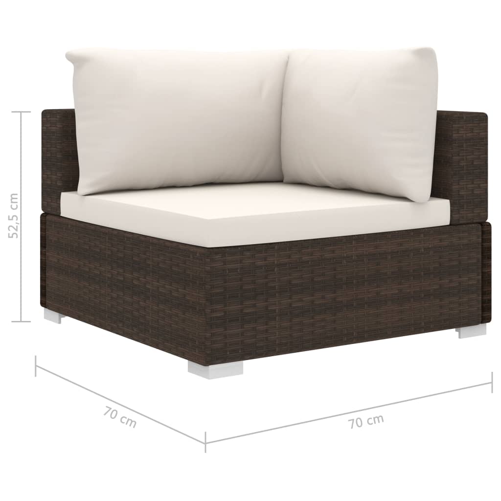 10-tlg. Garten-Lounge-Set mit Auflagen Poly Rattan