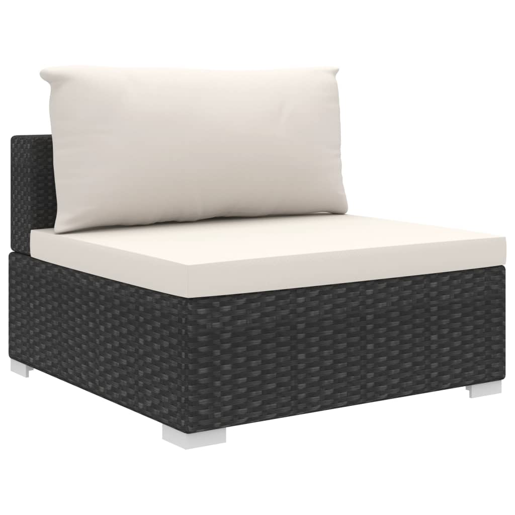 10-tlg. Garten-Lounge-Set mit Auflagen Poly Rattan