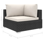 10-tlg. Garten-Lounge-Set mit Auflagen Poly Rattan