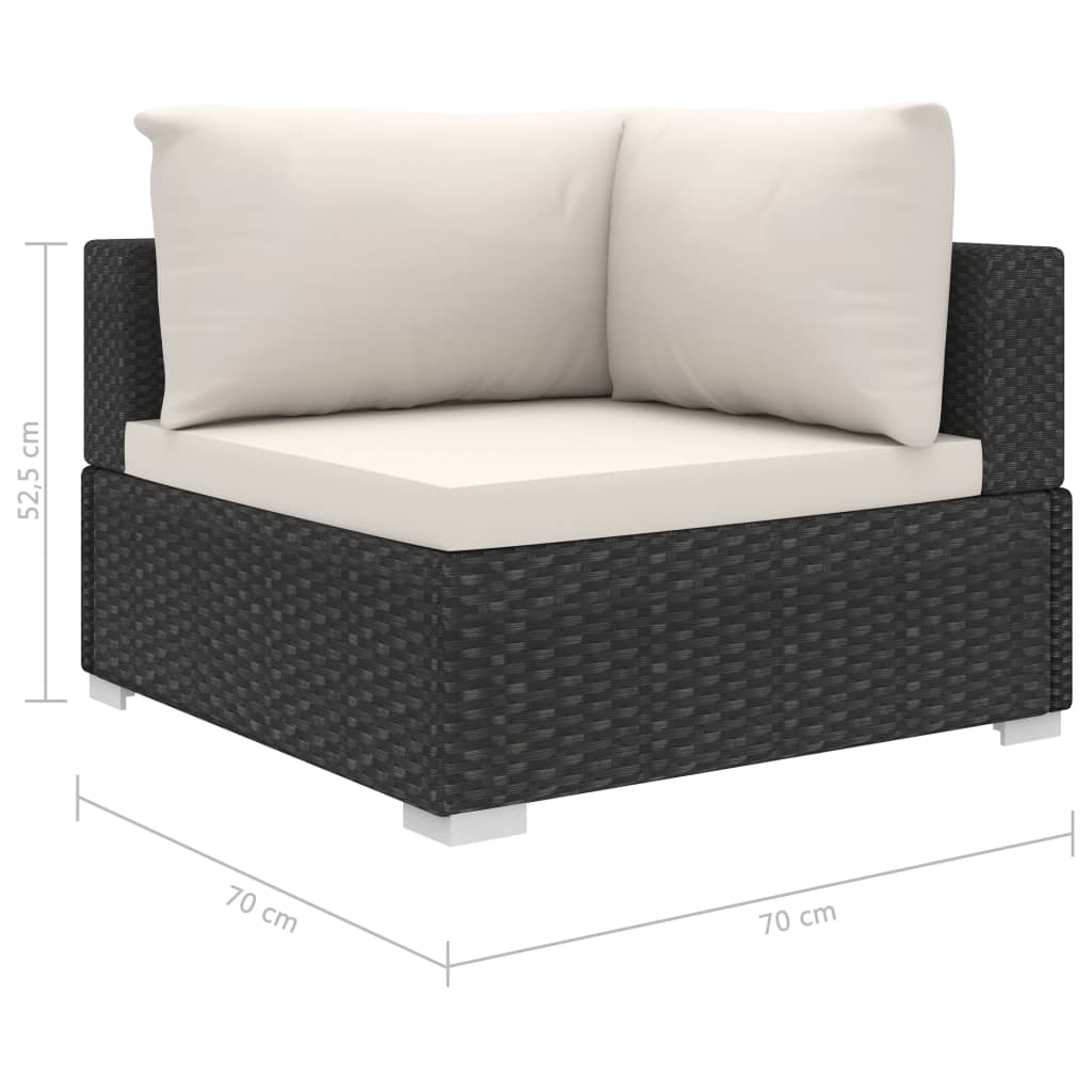10-tlg. Garten-Lounge-Set mit Auflagen Poly Rattan