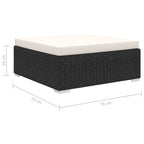 10-tlg. Garten-Lounge-Set mit Auflagen Poly Rattan