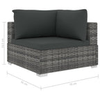 10-tlg. Garten-Lounge-Set mit Auflagen Poly Rattan