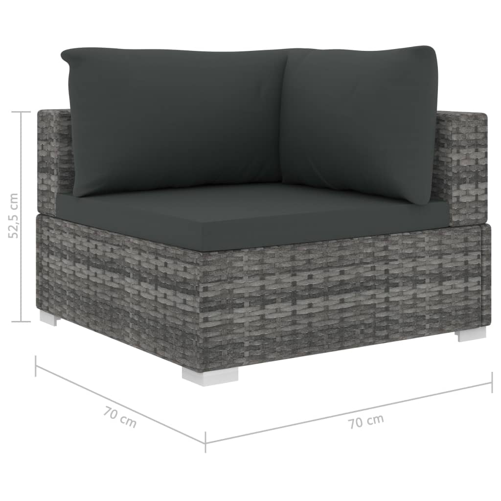 10-tlg. Garten-Lounge-Set mit Auflagen Poly Rattan
