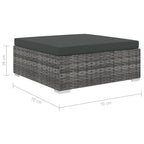 10-tlg. Garten-Lounge-Set mit Auflagen Poly Rattan