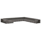 11-tlg. Garten-Lounge-Set mit Auflagen Poly Rattan Grau