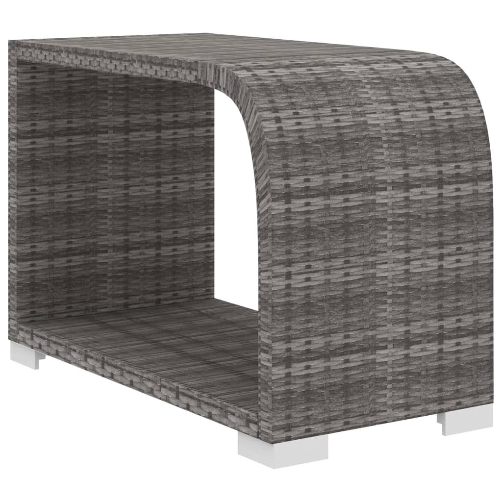 11-tlg. Garten-Lounge-Set mit Auflagen Poly Rattan Grau