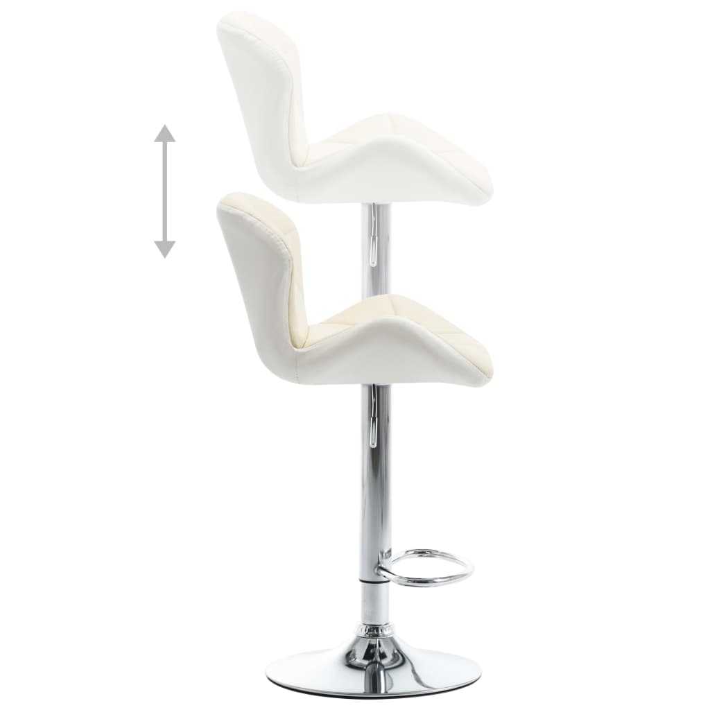 Barhocker 2 Stk. Creme Kunstleder