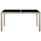 7-tlg. Garten-Essgruppe mit Auflagen Poly Rattan Beige