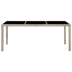 9-tlg. Garten-Essgruppe mit Auflagen Poly Rattan Beige