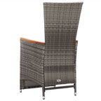 Garten-Liegestühle 2 Stk. mit Auflagen Poly Rattan Grau