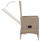 Gartenstühle 2 Stk. mit Auflagen Poly Rattan Beige
