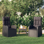 Garten-Liegestühle 2 Stk. mit Auflagen Poly Rattan Schwarz