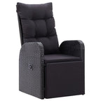 3-tlg. Bistro-Set mit Auflagen Poly Rattan Schwarz