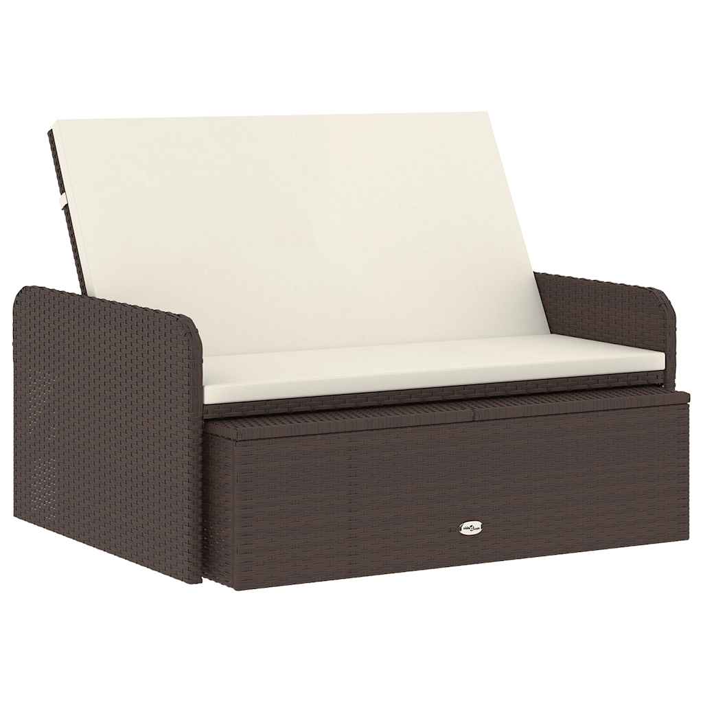 2-tlg. Garten-Lounge-Set mit Auflagen Poly Rattan Braun