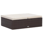 2-tlg. Garten-Lounge-Set mit Auflagen Poly Rattan Braun
