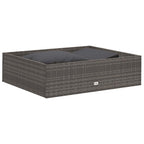 2-tlg. Garten-Lounge-Set mit Auflagen Poly Rattan Grau