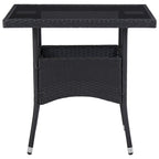 5-tlg. Garten-Essgruppe Schwarz Poly Rattan und Glas