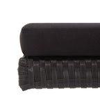 Gartenbank mit Auflagen 176 cm Schwarz Poly Rattan
