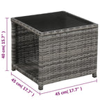 3-tlg. Bistro-Set mit Auflagen Poly Rattan Grau