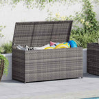 Garten-Auflagenbox Grau 120x50x60 cm Poly Rattan