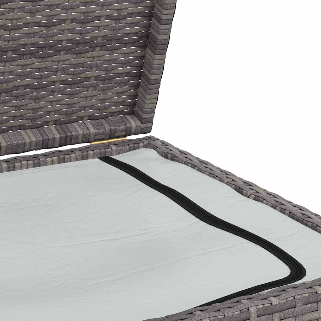 Garten-Auflagenbox Grau 120x50x60 cm Poly Rattan
