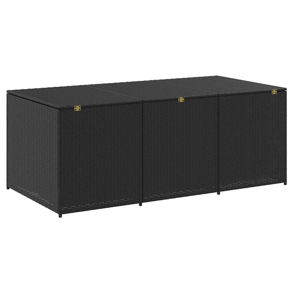 Gartenbox Poly Rattan 180x90x70 cm Schwarz