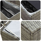 Gartenbox Poly Rattan 180x90x70 cm Grau