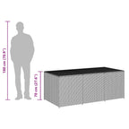 Gartenbox Poly Rattan 180x90x70 cm Grau