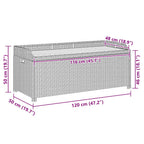 Sitzbank mit Stauraum 120 cm Poly Rattan Schwarz